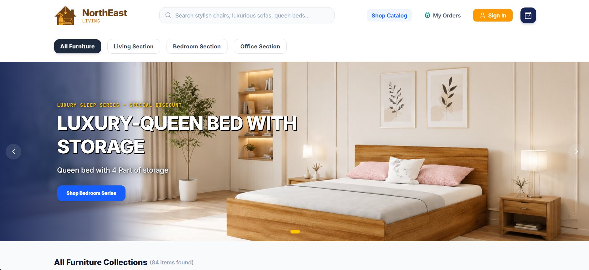 NorthEast Living - Furniture Store Screenshot